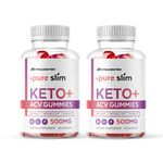 Pure Slim Keto + ACV Gummies for Advanced Weight Loss and Energy 2 Bottles 120ct