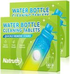 NATRUTH Water Bottle Cleaning Tablets 40 Tablets Effectively Removes Tough Stains and Odors Bottle Clean Tablet Individually Packed for All Stainless Steel, Plastics and Glass Drinking Containers