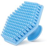 Sibba 1 PC Face Scrubber Manual Facial Cleansing Pores Wash Brush Exfoliator Silicone Soft Bristles Brushes Exfoliating Massager Men Women Skin Care Bath Shower Makeup Set(Blue)