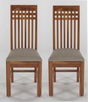 Eagle Furniture Solid Sheesham Wood Dining Chairs Only | Wooden Set of 2 Dinning Chair for Kitchen & Dining Room | Chairs with Cushion | Rosewood, Honey Finish