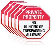 KOTTO Posted Signs No Trespassing No hunting signs, Posted Signs No Hunting or Trespassing Signs, Heavy Duty, Weather Resistant, 6 Pack 12" Rustproof Aluminum Posted Signs