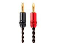 Monoprice 134312 Premium Braided Speaker Wire 14AWG - With Gold Plated Banana Plug Connectors - Affinity Series, 1 Pack, 25 Feet Black