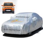 Enew Car Cover for Maruti Suzuki S PRESSO - Textured Waterproof with Triple Stitching - Ultimate Body & Mirror Protection, UV Resistant, Dustproof, without Antenna Pockets (Silver Look)