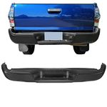 ECOTRIC Rear Step Bumper Steel Fleetside Styleside Black Compatible With 2005-2015 Toyota Tacoma Rear Bumper Replacement for Part Number TO1103114