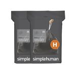 simplehuman Code H Odorsorb Custom Fit Drawstring Odor Absorbing Garbage Bags in Dispenser Packs, 40 Count, 30-35 Liter / 8-9 Gallon