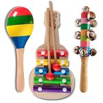 ZeroOneCraft Wooden Non Toxic Colourful Rattle Toys for Newborn Baby, Musical Infant Toy, Gift Set for 6 Month Babies (EJX)