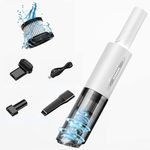 Fey Cordless Vacuum Cleaner, Rechargeable Handheld Vacuum Cleaner, Portable Lightweight Mini USB Car Vacuum Cleaner High Power Suction, Cleaning for Pet Hair, Car, Home, Office, Kitchen, White