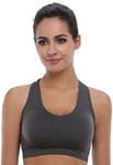 BAOMOSI Women's Seamless High Impact Support Racerback Workout Yoga Sports Bra - Grey - L Fit 36D 36DD 36E 38D 40BC