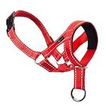 ILEPARK Dog Head Collars for Training, Colorful Head Harness for Dogs to Stop Pulling, Adjustable and Easily Control Head Halter (M,Red)