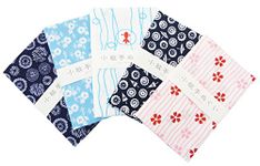 MIYAMOTO Japanese Traditional Towel "Tenugui" Small Pattern 5 type set Basic pattern-3