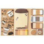 B1ykin Coffee Lover Sticky Notes Set - 550 Sheets I Really Like Coffee Self-Stick Notes Pad, Self-Adhesive Coffee Cup Writing Memo Pages Sticky to Do Notepad Separation for Kids Employee School Office