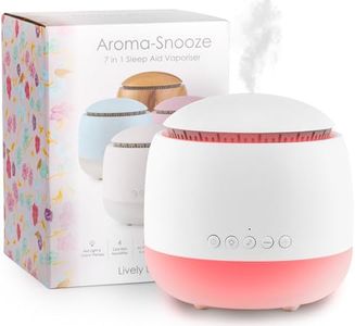 Aroma-Snooze Aromatherapy Oil Diffuser Vaporizer - Sleep Aid Cool Mist Air Humidifier & White Noise Machine | 7-in-1 Functionality, Purified Mist with 5 Soothing Sounds, LED Colours