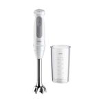 Braun MultiQuick 5 MQ 50.001 M, Manual Blender with PowerBell Plus Technology, 21 Speed Wheel+Turbo, Click Plus System, Mixer with Ergo Handle, Steel Cam and Beaker 600 ml, 1000W, White