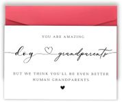 Londue Funny Pregnancy Announcement Gifts for Grandparents, Cute Pregnancy Reveal Card for Grandpa and Grandma, Promoted from Dog Grandparents To Human Grandparents, Grandparents to be Reveal Gifts