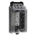 ENERLITES Extra-Duty in-Use Weatherproof Outdoor Decorator GFCI Receptacle Outlets, 1-Gang 6.1” H x 3.4” W x 2.8” D, IUC1V-D, Clear Cover