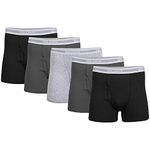 GILDAN Men's Boxer Briefs, Multipack, Black/Charcoal/Sport Grey (5-Pack), Small