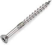 #8 x 2 Stainless Deck Screws, (100 Pack) Torx Drive, Type 17 Wood Cutting Point, 18-8 (305) Stainless Steel, Hidden Fasteners Corrosion Resistant, by Bolt Dropper, Deck Screws