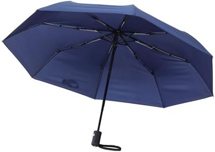 SWISSONA Paraguas Plegable Antiviento - Paraguas Pequeño Viaje - Paraguas Resistente al Viento con Bolsa - Paraguas Plegable Resistente - Paraguas Automatico Azul Oscuro