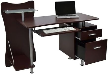 Computer Desk with Storage, Chocolate