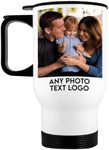 EKAM Personalised Travel Mug Any Photo Image Text Logo Cup - 14oz Stainless Steel Insulated Travel Tea/Coffee Mug - Customised Gift for Valentine’s Day, Birthday, Christmas Day for Mom, Dad, Kids