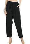 PURPURA Regular Fit Cotton Pant for Women || Free Size (Black)