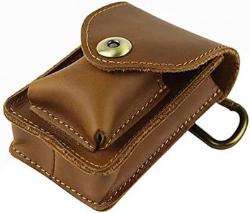 Portable Cigarette Case,MoreChioce Cowhide Leather Cigarette Belt Pouch Cigarette Box Holder Wallet Retro Cigarette Pouch Organizer with Slot for Men and Women,Brown