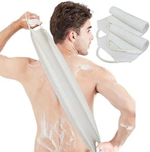 Evohyah Back Scrubber for Shower Body Scrubbers for Men&Women Exfoliating Shower Towel for Back Scrubbing Exfoliation Washcloth Back Deep Cleaner Removes Dead Skin Prevent Back Acne(Two Pieces White)