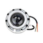 AllExtreme EXDRPRB1 High Intensity Led Projector Lamp Stylish Dual Ring COB LED Headlight with Hi/Low Beam and Flasher Function for All Bikes (Red & Blue, 35W)