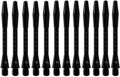 POFET 12Pack Dart Shafts in Black Metal Accessories Harrow Stems Aluminum Dart Pole Rod in Aluminum with Standard Thread