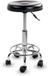 Mount-It! Adjustable Stool with Wheels Backless Rolling Doctor Stools, Hydraulic Swivel Chair for Spa, Salon, Medical Office, Tattoo, Home, Car Shop, Massage