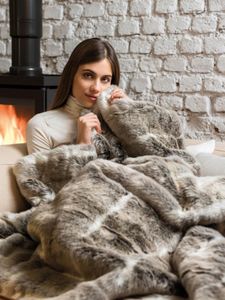 Dreamland Electric Blanket – Alaskan Husky Faux Fur Heated Throw