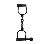 Vintageware Heavy Duty Mild Steel Made Indian Handcuff for Police, Theatre Play, Role Play, Drama or Stage Performance (Black, Non Adjustable)