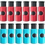 12 Pcs Bread Bag Clips Value Set Grade Food Bag Squeeze Clips Food Fruit Bread Bag Cinch Non-Slip Grip Sealer Rubber Pads or Lid on Bottom, Easy to Squeeze Lock Release, 6 Blue & 6 Red Clips