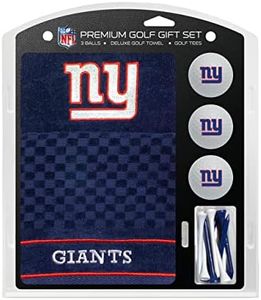 Team Golf NFL New York Giants Gift Set: Embroidered Golf Towel, 3 Golf Balls, and 14 Golf Tees 2-3/4" Regulation, Tri-Fold Towel 16" x 22" & 100% Cotton