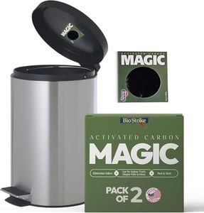BioStrike Trash Magic Natural Odor Fighter Activated Carbon Trash Can Odor Remover Filters, Made in USA (2 Count)
