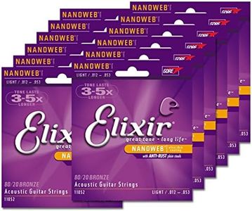 12 Sets of Elixir 11052 Light Acoustic Strings (12-53) (Nanoweb)