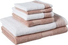 Amrapur Overseas 600 GSM 6-Piece Towel Set with Filgree Jacquard Border, Rose