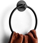 BOPHIS 1 x Black Towel Holder Towel Ring Black Towel Ring Towel Rings for Bathrooms Stick on Towel Rail Bathroom Hand Towel Holder Towel Holder Ring Black Hand Towel Ring Black Bathroom Towel Ring