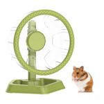Hamster Wheel, Quiet Spinner Hamster Running Exercise Wheel with Adjustable Stand for Small Animals Syrian Dwarf Gerbils Mice (Green, Small (16cm))