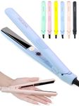 ANGENIL Ceramic Tourmaline Small Hair Straightener for Short Hair, Portable Mini Flat Iron with Anti-Scald Silicone, 0.7" Travel Hair Straightener, 3 Temp (280℉- 320℉ -380℉)