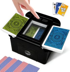 Xamanabu Automatic Card Shuffler for 1-2 Decks, 2000 mAH Rechargeable Electric Playing Cards Shuffler Machine with One-Press AUTO & Manual Mode, Ideal for UNO, Poker, Blackjack, Skip-Bo, Phase 10