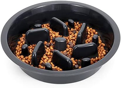 JASGOOD Dog Slow Feeder Bowl - Reduce Slip Puzzle Bowl for Elevated Pet Feeders - Interactive Bloat Stop Dog Dishes - Dark Gray, Fit Opening 7.5"-8"