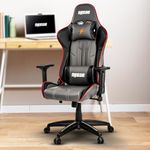 DROGO Multi-Purpose Ergonomic Gaming Chair with Adjustable Seat Height PU Leather Material 3D Armrest, Head & Lumbar Support Pillow Desk Chair | Home & Office Chair with Recline (Wrath Black/Grey)