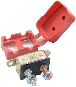 RKURCK 12V 50A Circuit Breaker Automatic Reset for Automotive RV Marine Boat with Protective Red Boot Cover