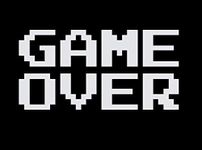 CCI Game Over Funny Video Game Ending Decal Vinyl Sticker|Cars Trucks Vans Walls Laptop|White |7.5 x 3.75 in|CCI1849