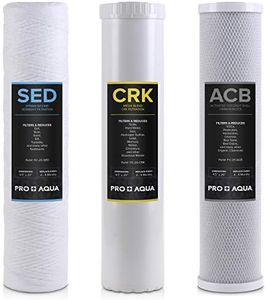 PRO+AQUA Whole House Heavy Metals Well Water Filter Replacement Set - 3 Stage, Sediment, KDF/Blend, Carbon Block - 20", 5 Microns