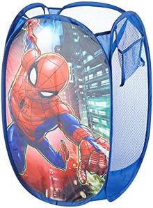 "Idea Nuova Marvel Spiderman Pop Up Hamper with Durable Carry Handles, 21"" H x 13.5"" W X 13.5"" L", red