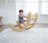 Avenlur Bailis 3-in-1 Montessori Waldorf Style Seesaw Climbing Arch and Rocker for Kids - Perfect for Indoor Play, Imaginative Fun, and Motor Skills Development - 2 Seater, Children Explorers Ages 2-6