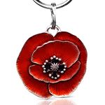 DANFORTH Remembrance Poppy Keyring (Red) – Accessory Jewelry to Support Veterans, Military Families, Memorial Keychain, Made In USA,1 3/4” Wide, Red