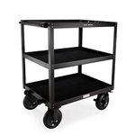 PROAIM Bowado 36" Video Production Camera Cart, Payload 200kg/440lb | Heavy-Duty Aluminum Truck DIT/Sound/Lighting Storage Cart| 3-Shelf Equipment Trolley for Photographers & Videomakers (CT-BWDO-36)